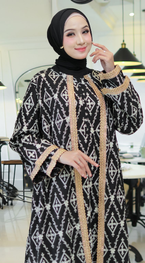 Gamis Kanaya Dress Muslim Linen Bordir
